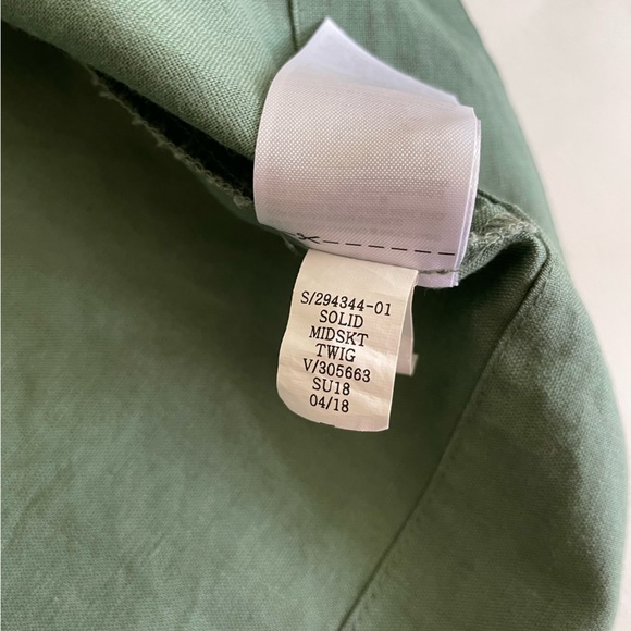 GAP Linen Cotton Belted Wrap Midi Skirt Green - Picture 8 of 11